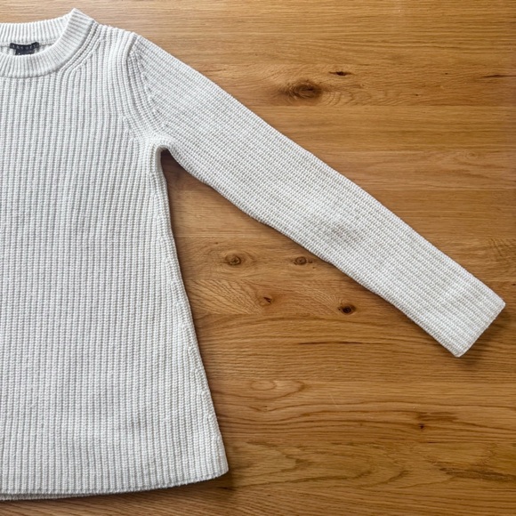 Theory Barda Fine Haven Wool Cashmere Sweater in Ivory Size P/TP - Picture 8 of 10